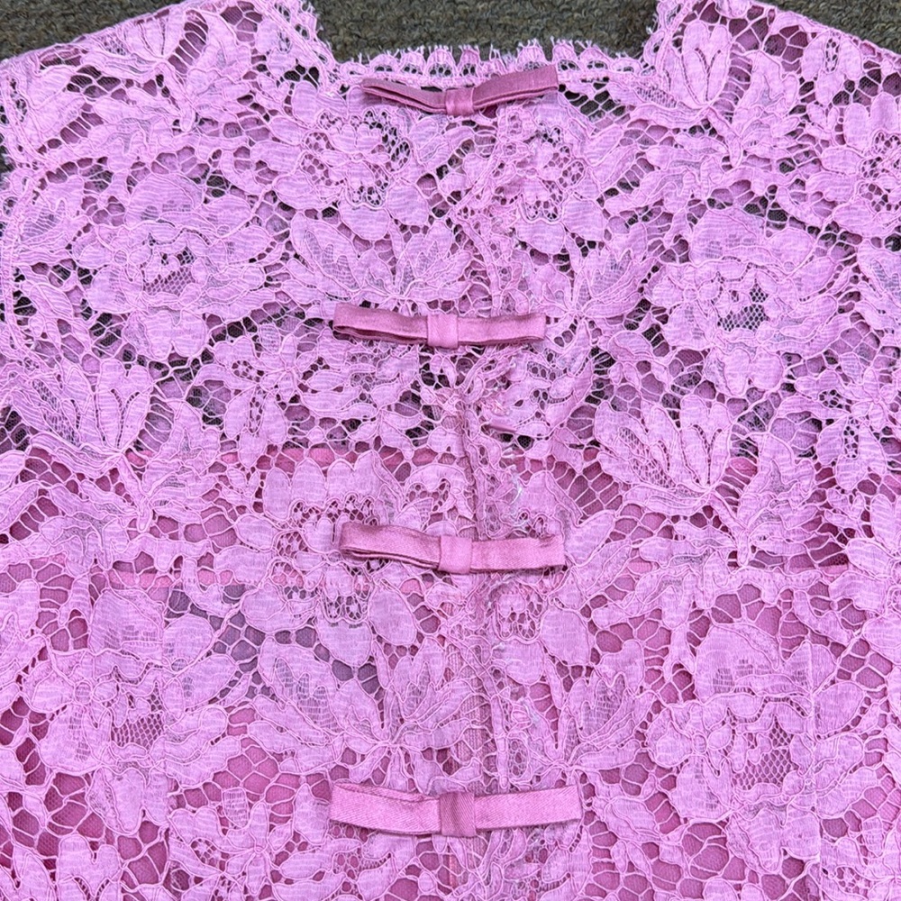 Valentino Pink Lace Sleeveless Cocktail Dress - Picture 3 of 3